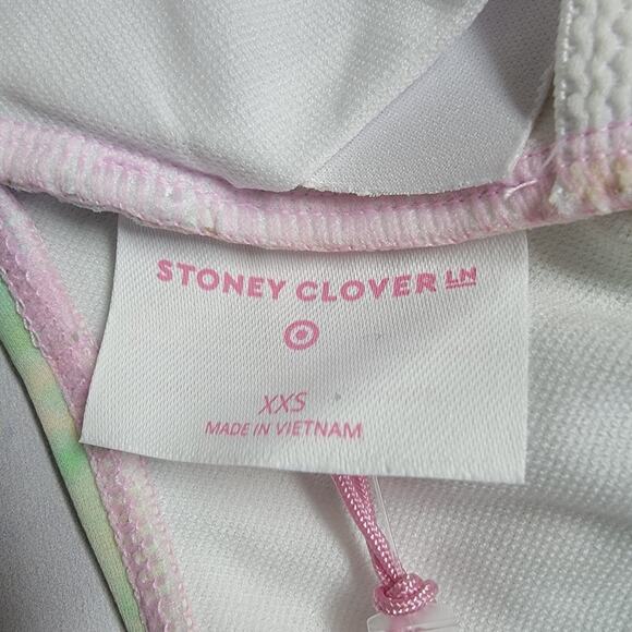 Stoney Clover Lane Rainbow Tie Dye Cheeky High Leg One Piece Swimsuit XXS (00) - Picture 6 of 8